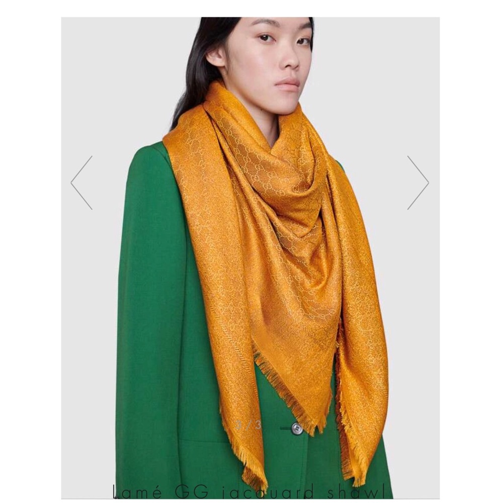 Authentic Lamé GG jacquard shawl